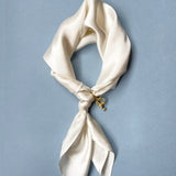 The Scarf Pearl Letter Pendant - Creme White