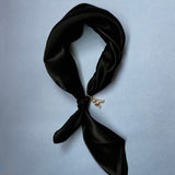 The Scarf Pearl Letter Pendant - Black