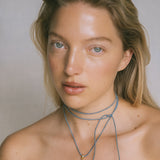 The Satin Silk Cord | Long  |  Dusty Blue