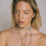The Satin Silk Cord | Long  |  Dusty Blue