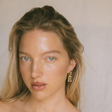 The Pearl Letter Penant Hoops
