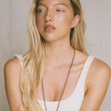 The Long Beaded Necklace | Red Jasper & Clear Quartz