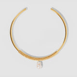 The Golden Choker with Detachable Baroque Pearl