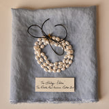 The Double Pearl Necklace Leather Bow