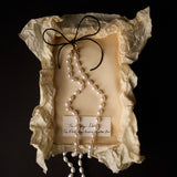 The Double Pearl Necklace Leather Bow