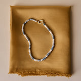 The Light Blue Opal Necklace with Golden Connector Clasp