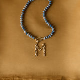 The Opal Necklace with Golden Connector Clasp (optional Letter Pendant)