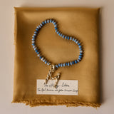 The Opal Necklace with Golden Connector Clasp (optional Letter Pendant)