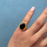 The Signet Pearl Ring | Black