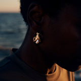 The Organic Hoop Pearl Earrings | Pair