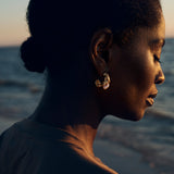 The Organic Hoop Pearl Earrings | Pair