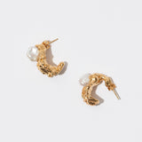 The Organic Hoop Pearl Earrings | Pair