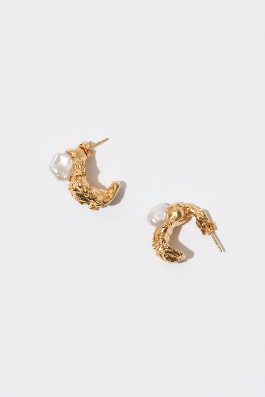 The Organic Hoop Pearl Earrings | Pair